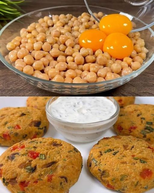 Chickpea Patties with Yogurt Dip Recipe