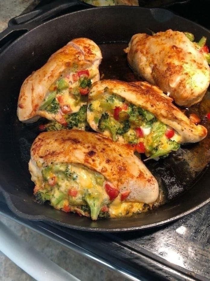 Broccoli and Cheese Stuffed Chicken Breasts