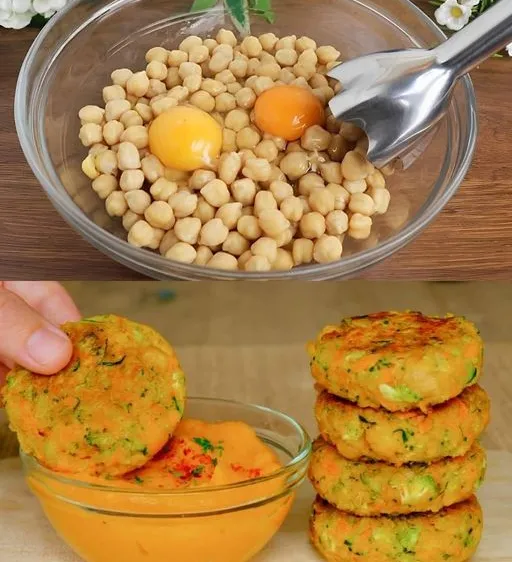 Chickpea Veggie Patties with Sweet Potato Mash