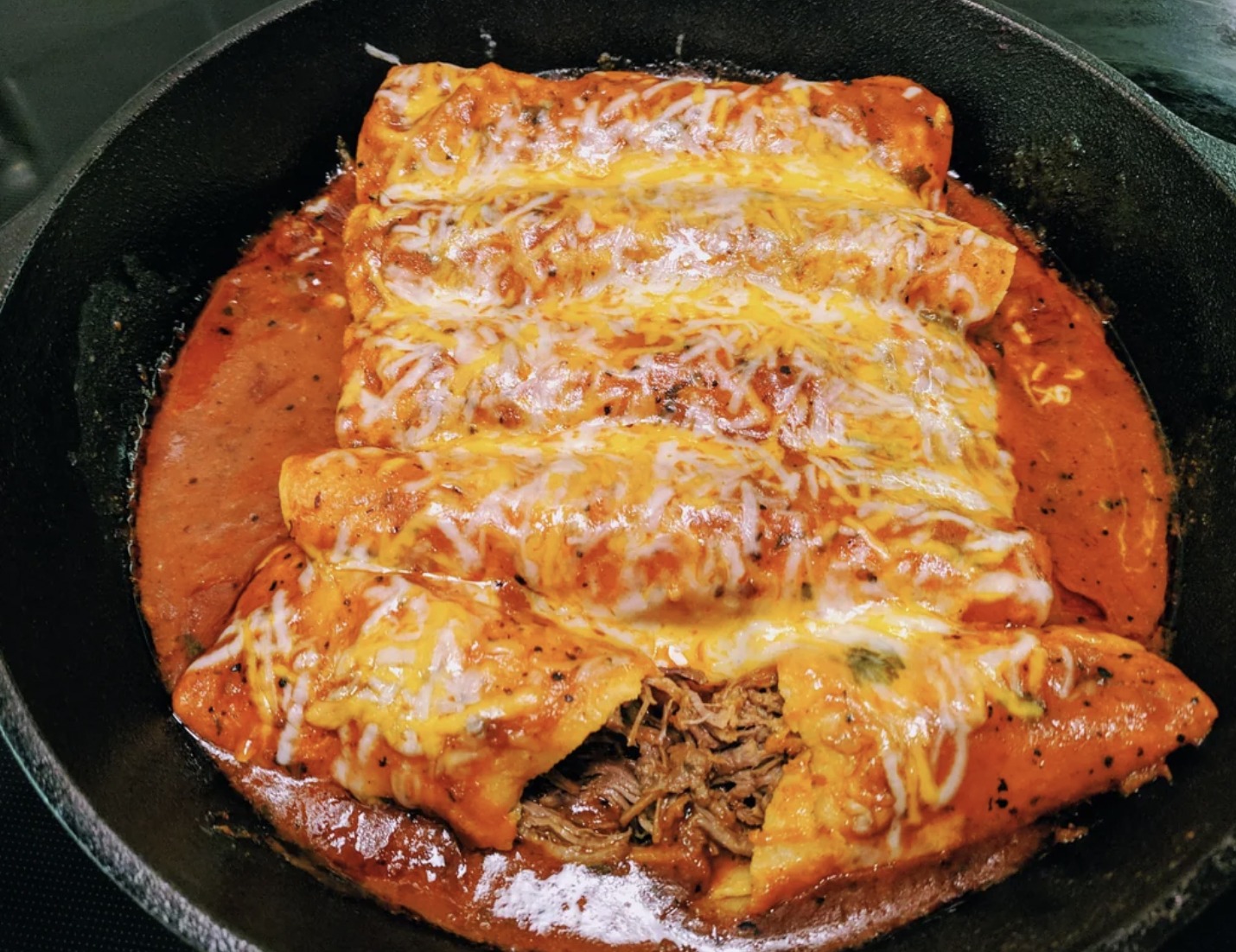 Shredded Beef Enchiladas 