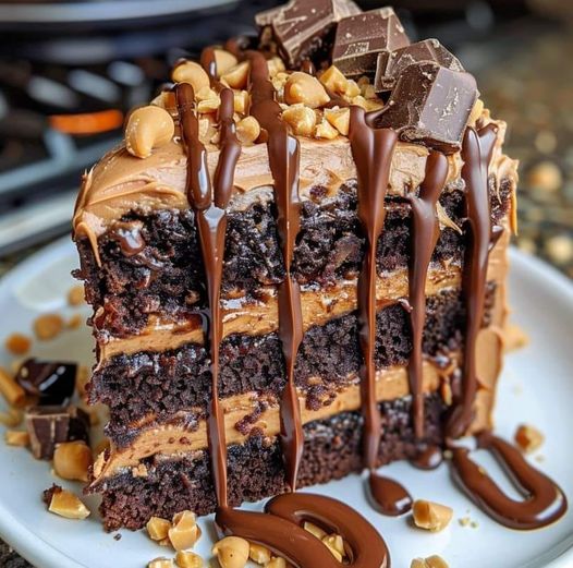 Gâteau au chocolat au beurre de cacahuète Gooey