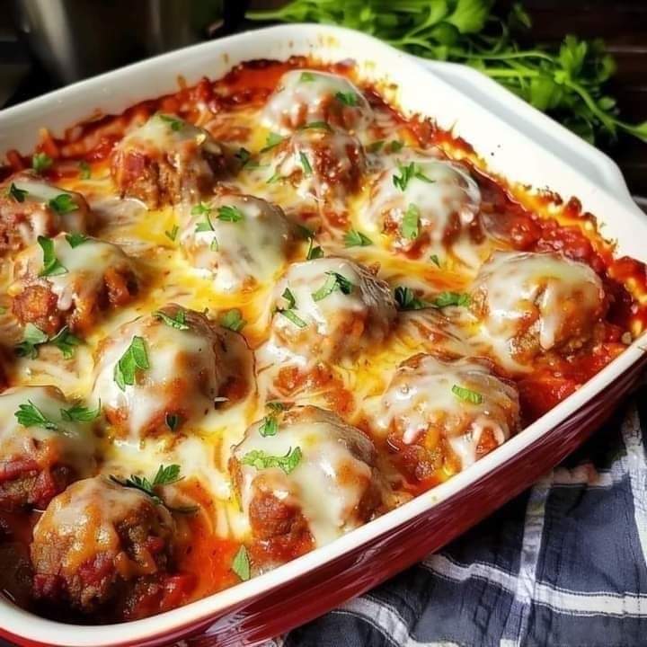 Cheesy Meatball Casserole