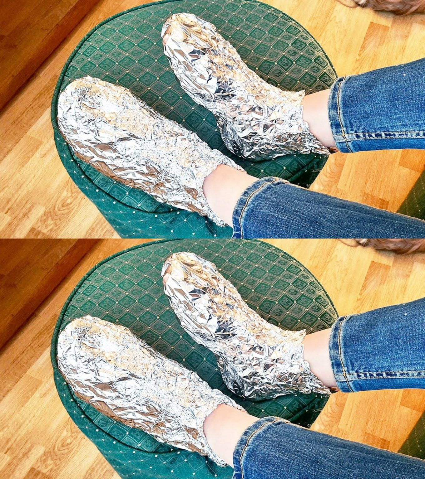 What are the benefits of wrapping your feet in aluminum foil?