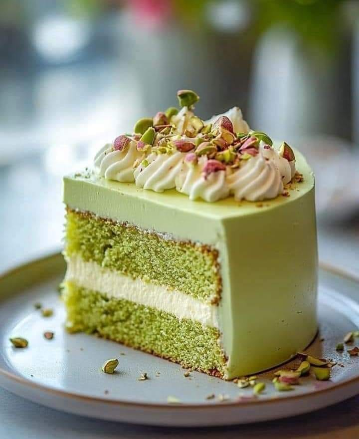 Luscious Pistachio Cream Cake