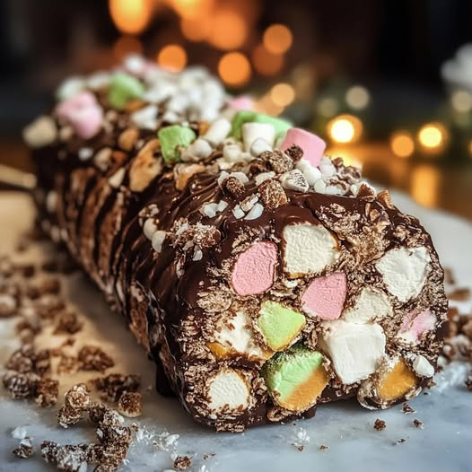 Marshmallow Yule Log