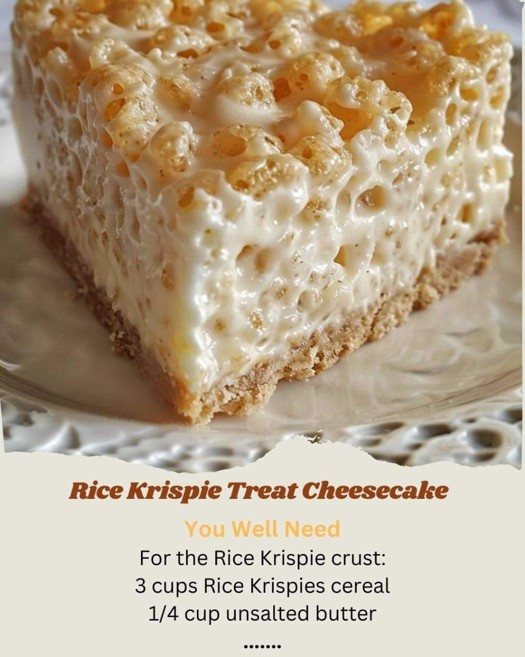 Rice Krispie Treat Cheesecake